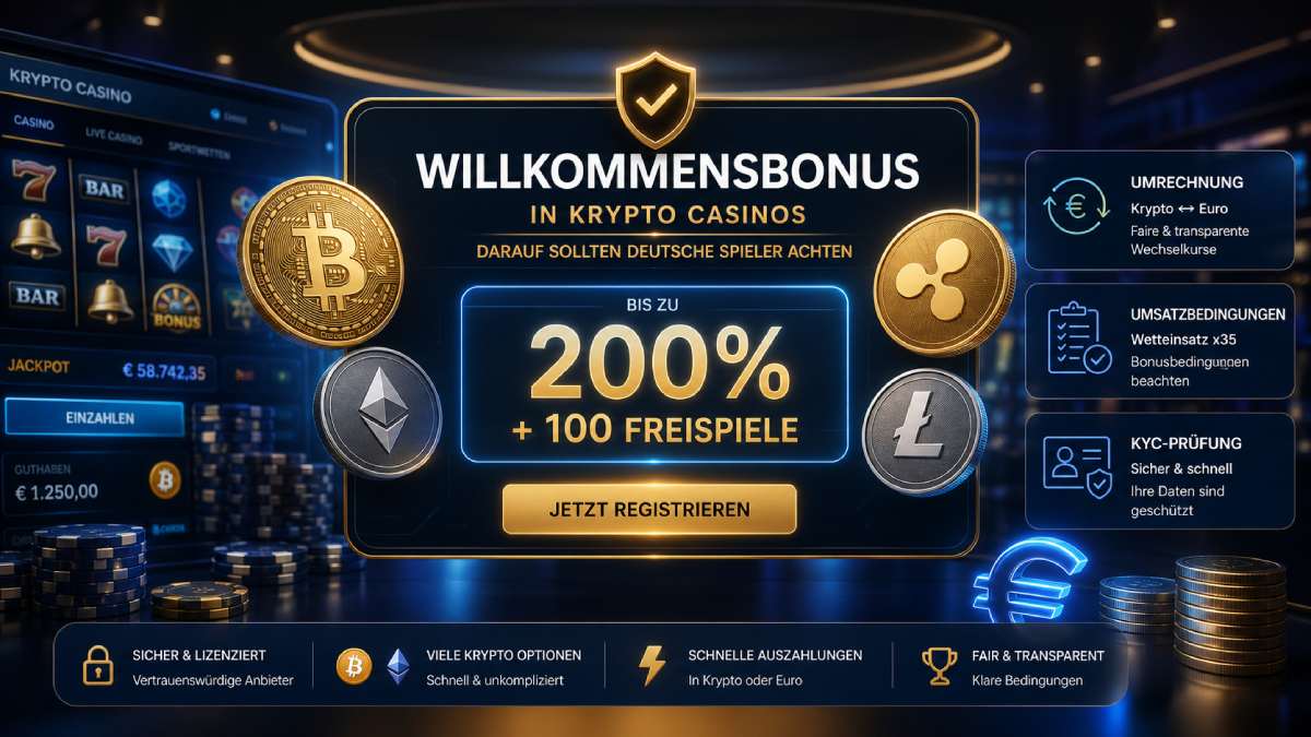 Willkommensbonus in Krypto Casinos